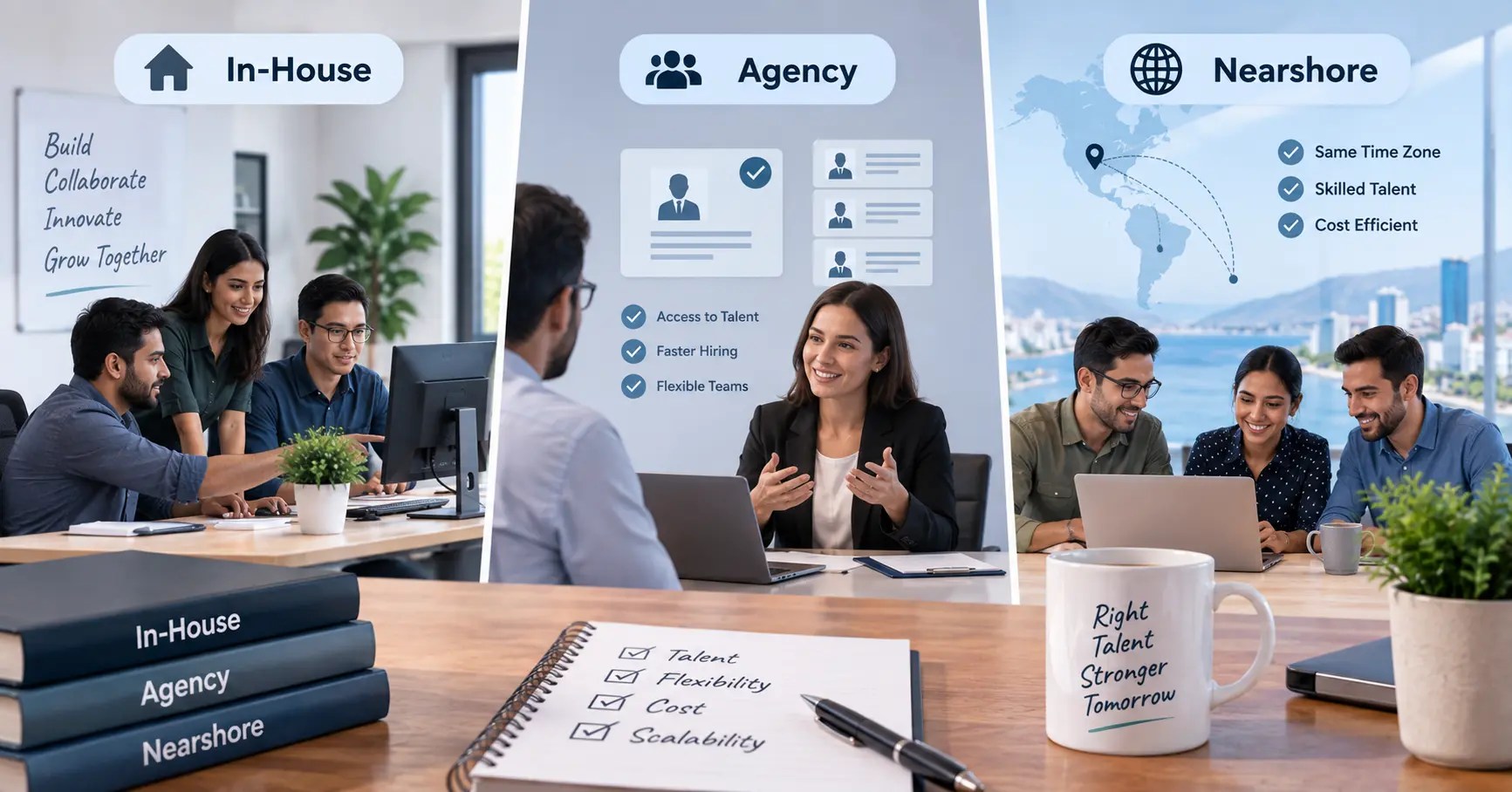 IT Staffing Services Explained In-House vs. Agency vs. Nearshore