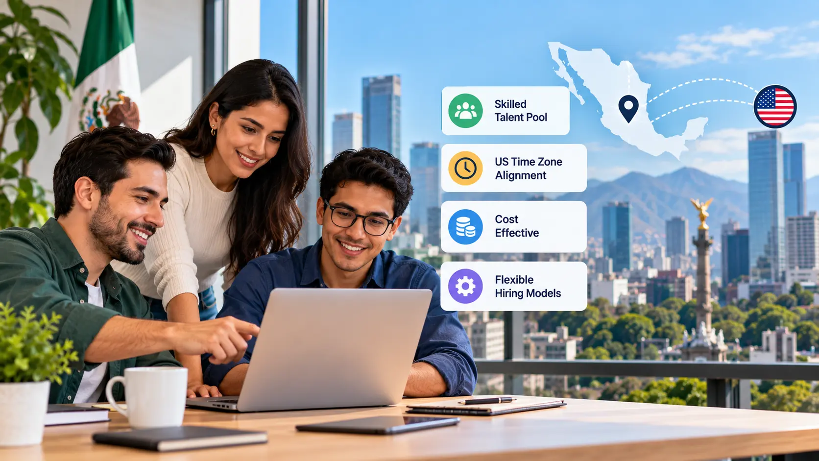 Mexico Nearshore Collaboration Infographic